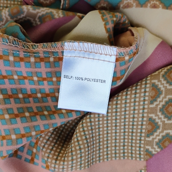 Rose & Olive Patchwork Quilt Button Up Top Womens XL Boho Grandmacore Retro - Picture 6 of 11